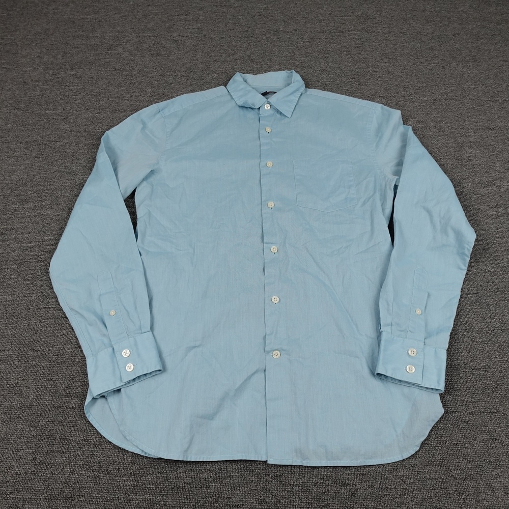 John Varvatos Shirt Mens Small Blue Solid Long Sleeve Button Up Casual